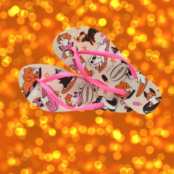 NWT Girl's Havaianas Slim Pets Flip-flops - Picture 3 of 8